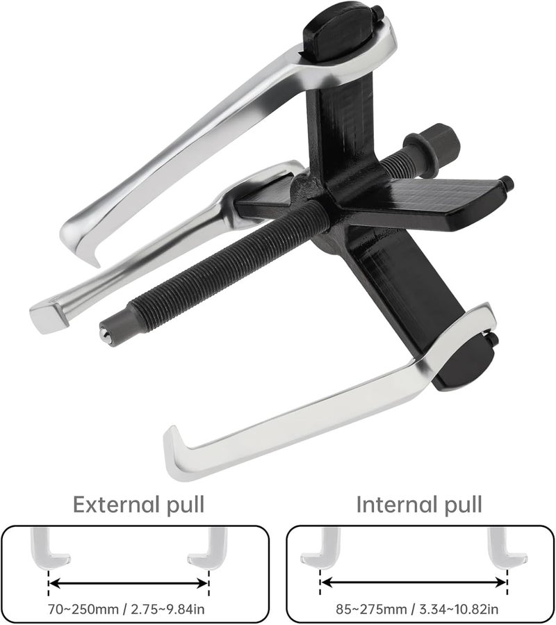 ChgImposs 10" 2 Jaw 3 Jaw Gear Puller, Adjustable Bearing Puller, Reversible Removal Tool for Internal External Pulling, Puller Tool for Removal of Pulleys Flywheels Bearings Gears - Image 3